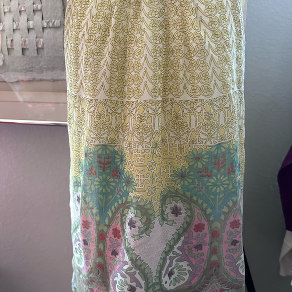 Aryeh silk boho mini dress paisley floral sleeveless size large - Picture 6 of 7